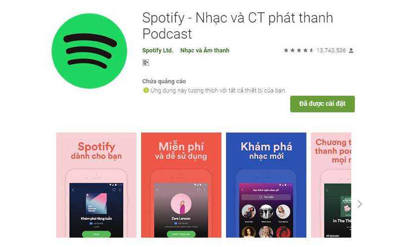 Spotify là ứng dụng nghe nhạc online hàng đầu cho Android